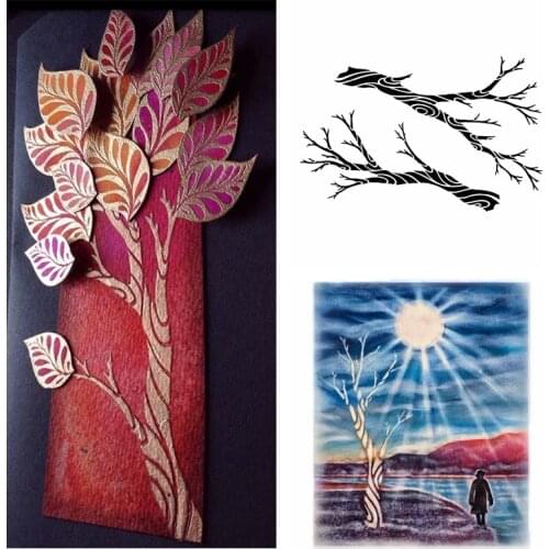 Branch Plastic Stencil DIY Scrapbooking Decorative Embossing DIY Paper Cards Crafts Plastic Templates Drawing Sheets 6x9in