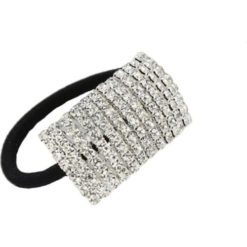Xiwstar Fashion Womens Bling Crystal Rhinestone Hair Ties Ropes Bands Elastics Scrunchies Accessories