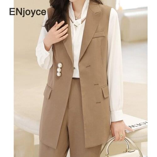 2021 Spring Fall Office Ladies Blouse Pant Vest Suit Three Pieces Sets Fashion Women Elegant Suits Long Sleeve Tops Trousers Set