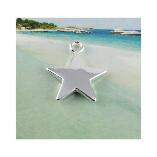 150pcs Silver Color plated star charm A11685SP