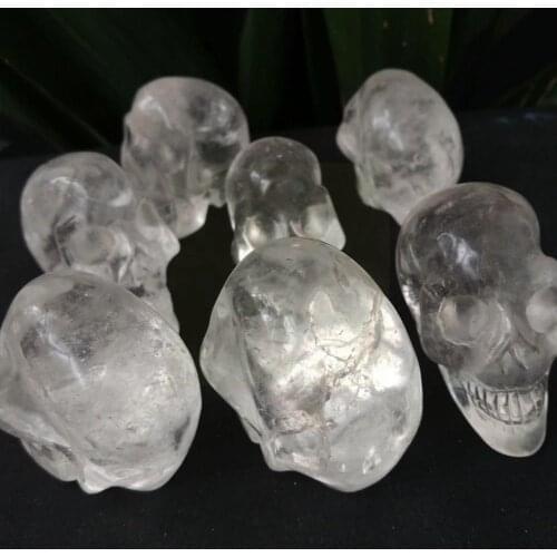 2 Inch Hand Carved Natural Clear Quartz Crystal Skull Decoration Interior Decoration Home Halloween S5S5