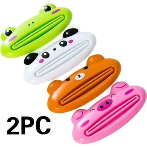 2PCS Animal Easy Toothpaste Dispenser Plastic Tooth Paste Tube Squeezer Useful Toothpaste Rolling Holder For Home Bathroom