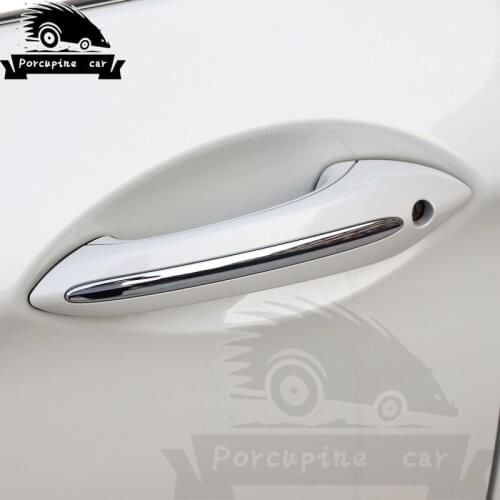 4 pcs Car Style Stainless Steel Titanium Cover Door Knob Strip Molding Cover Trim Adjustment for BMW 5 Series F10 F18 F11 525