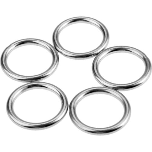 5pcs 5/30-40mm Smooth Welded Precision Polished 316 Stainless Steel Marine Boat Hardware Round O Ring Hammock Yoga Hanging Ring