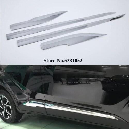 ABS Chrome Side Door Body Moldings Strip Trim For Toyota CHR C-HR 2017 2018 2019 Protector Guard Cover Sticker Car Accessories