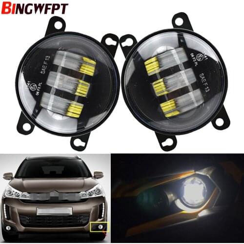 1pair Car Front H11 LED Fog Light Headlight 12V For Citroen C4 Aircross 2013-2016 For Citroen C4 Picasso UD_ MPV 2007-2015