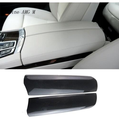 Car styling Carbon fiber For BMW 7 series E65 E66 F01 F02 Stowing Tidying Armrest box protect sticker cover Interior Accessories
