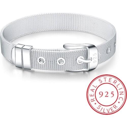 925 Sterling Silver 10mm Watchband Bracelet For Women Man Wedding Engagement Party Fashion Jewelry