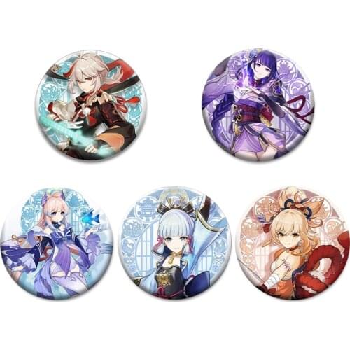 Online Game Anime Genshin Impact Brooch Boys Girls Cosplay Badges For Clothes Backpack Decoration Pin Jewelry