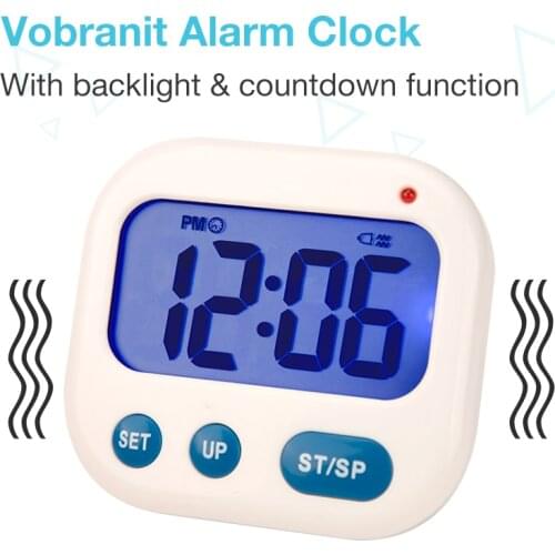 Vibration Alarm Clock Luminova LED Digital Timer Electronic Candy Watch Desktop Display Student Clock Desk Gadgets Portable