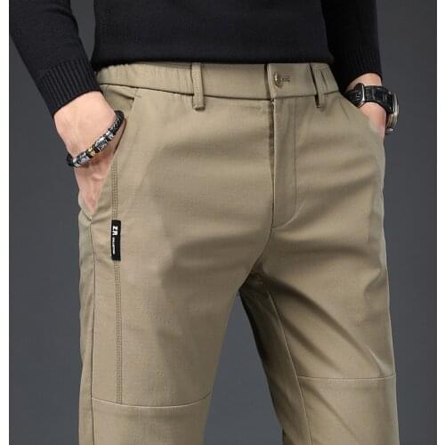 Formal Men Dresss Trousers Clothing Korea Style Slim Elastic Waist Mens Suit Pants Office Classic 2021 Summer Trousers for men