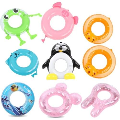 Children Swimming Ring Cute Cartoon Swimming Pool Float Non-Toxic Eco-Friendly PVC Children Water Inflatable Swim Toy