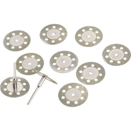 10pcs 30mm 8 Holes Cutting Disc Abrasive Disc Diamond Grinding Wheel Circular Saw For Dremel Rotary Tool +2pcs Mandrel