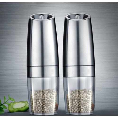 Electric automatic salt grinder, pepper spice, whole grains grinder, ceramic core grinder, kitchen tool crusher spice grinder