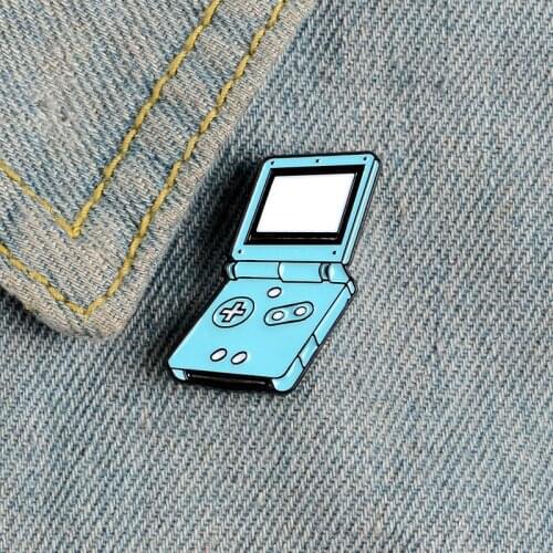 Cartoon Retro Childhood Blue Game Machine Toy Enamel Brooch Alloy Badge Denim Clothes Bag Pin Cute Sweet Jewelry Gift For Kid
