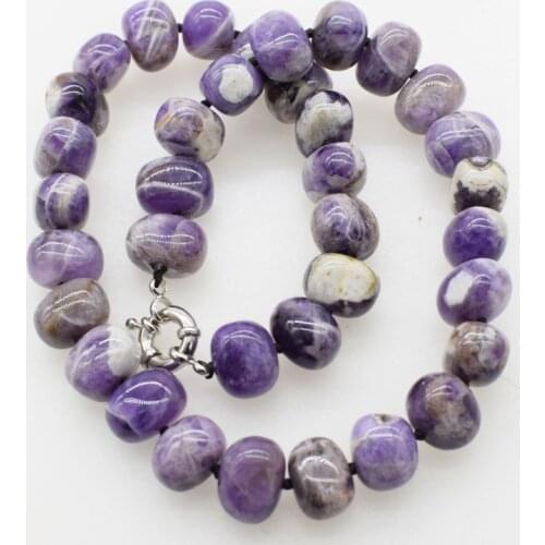 Purple dream amethyst baroque necklace 18inch nature wholesale FPPJ xmas gift beads