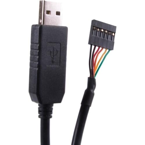 PL2303 USB to TTL UART Serial Wire Adapter RS232 Download 6Pin Terminated Block Cable Module LED Indicator 3.3V for Arduino 6ft