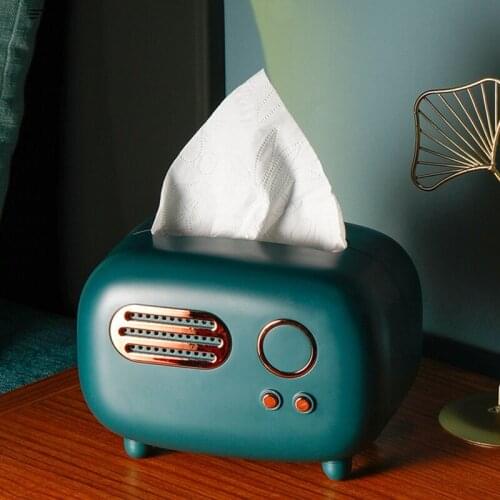 Retro Tissue Box Light Luxury Home Living Room Dining Room Tissue Box Coffee Desktop Storage Box Pumping Box
