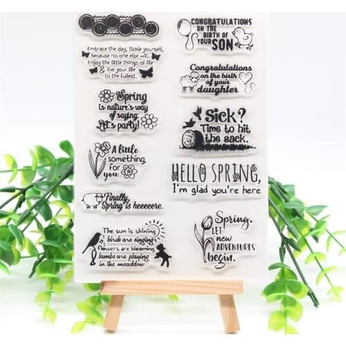 KSCRAFT Spring Transparent Clear Silicone Stamps for DIY Scrapbooking/Card Making/Kids Crafts Fun Decoration Supplies 364