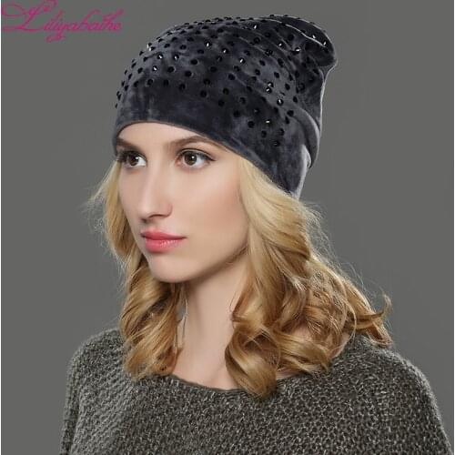 LILIYABAIHE Women Autumn And Winter Hat Ladies Cat Girls Hats For Women Skullies Beanies Fluff Caps Touca new style Caps