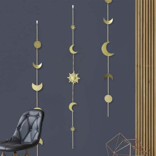 Moon Phase Garland Chains Celestial Boho Shining Wall Hanging Decor Home Living Room Bedroom Ornaments