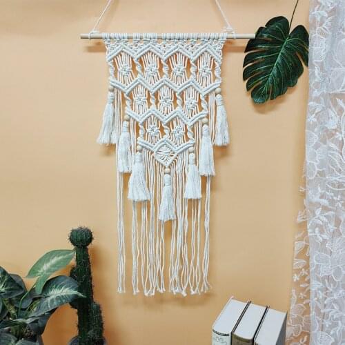 Macrame Wall Hanging Boho Woven Tapestry Elegant Dreamcatcher Modern Bohemian Art Tapestry for Living Room Bohe Decoration