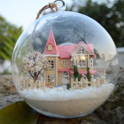 Dollhouse Miniature with Furniture Glass Ball Dollhouse Decoration Kit