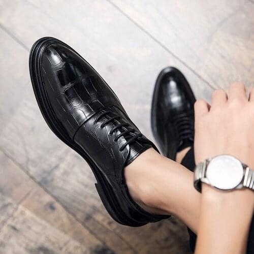 Fashion Business Dress Men Shoes New Classic Leather MenS Suits Shoes Fashion Slip On Plus Dress Shoes Men Oxfords Size 38-46