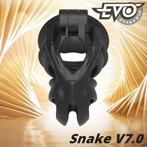 CHASTE BIRD 2021 New Snake V7.0 3D EVO Cage Mamba Male Chastity Device Double-Arc Cuff Penis Ring Cobra Cock Belt Adult Sex Toys