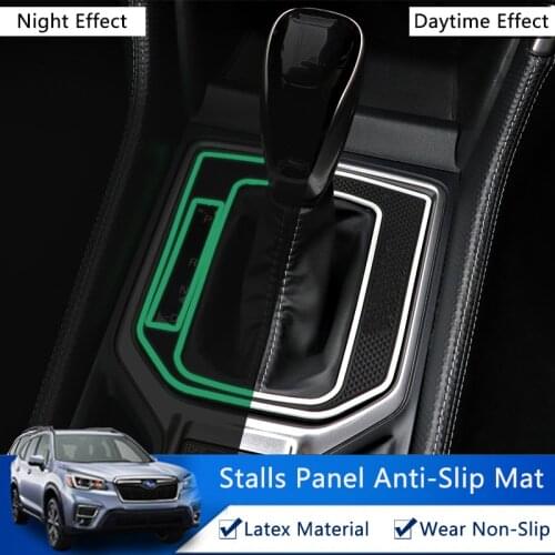 QHCP Car Gear Shift Anti-Slip Mat Latex Gear Anti-skid Non-slip Pad For Subaru Forester 2019 2020 2021 1Pcs Interior Accessories