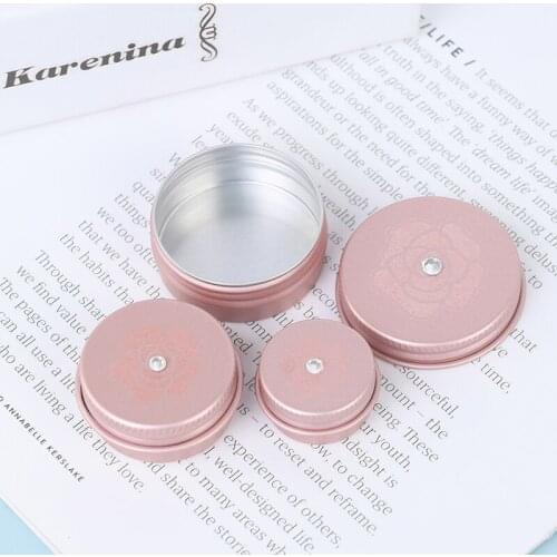 1Pcs 5g 10g 15g 20g Empty Mini Rose Gold Aluminum Cream Jar Pot Nail Art Makeup Lip Gloss Empty Cosmetic Metal Tins Containers