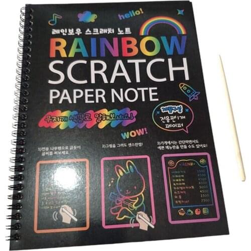 DIY Scrape Book Colorful Scrape Painting Magic Scratch Art Educational Learning Creative Drawing Toys Sand Painting Cards