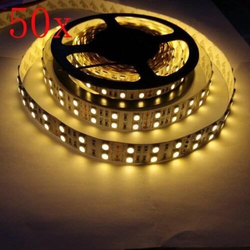 FREE DHL 250m/lot 600LED DC12V 5050SMD white/warm white/RGB double rows LED strip light,KTV light,non waterproof 120LED/m