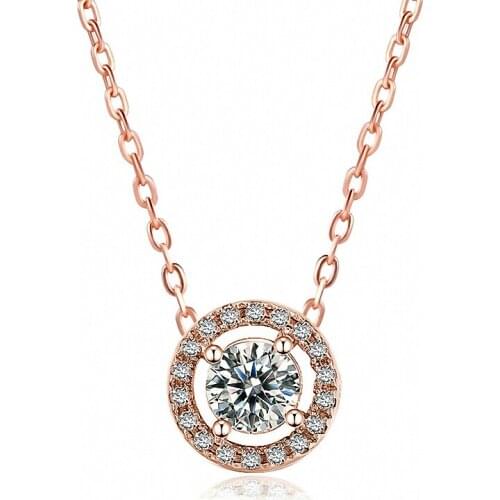 TRACYSWING Wedding Necklaces For Women Classic Round Micro Mosaic Cubic Zirconia Multicolor Fashion Jewelry TWN095