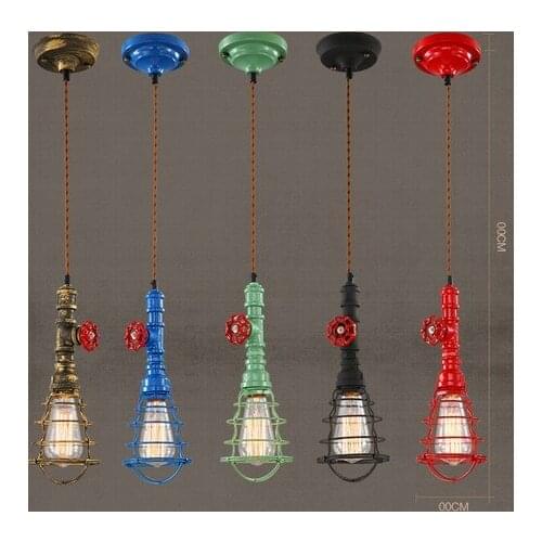 Edison Loft Style Retro Water Pipe Pendant Light Fixtures Vintage Industrial Lighting Dining Room Bar Hanging Lamp Lampara