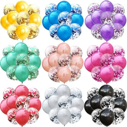 10pc/lot Mix Rose Gold Green Confetti Balloons Birthday Party Wedding Decoration Helium Metallic Balloon Anniversary gift Globos