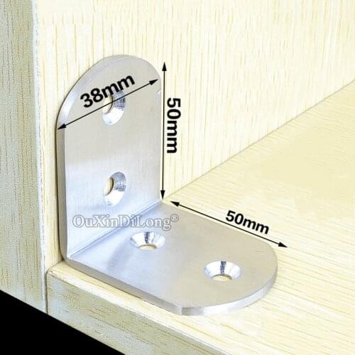 High Quality 10PCS Stainless Steel Right Angle Corner Braces L Shape Support Brackets Metal Furniture Fittings Thickness 3mm