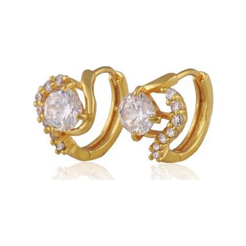 MxGxFam 2017 Christmas Round Earring Jewelry women for Gift 24 Yellow Gold color
