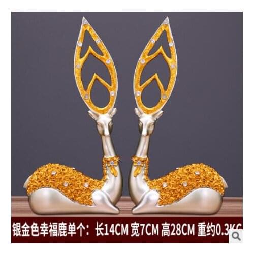 1 pair of European home sika deer sitting room TV cabinet wine cabinet decoration Wedding housewarming business gift