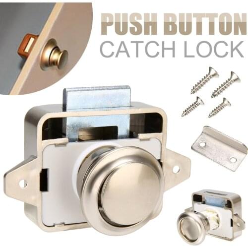 1pc Push Button Catch Lock Drawer Cupboard Door Caravan Cabinet Motorhome Latch Knob Tools Accessories