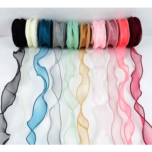 10 Yards Lace Ribbon Organza Lace Ribbon Bow Silk Gift Wrapping Decoration Hair Ornament Wedding Party Decor Supplies
