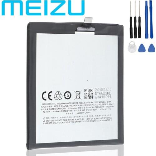 Meizu 100% Original 3400mAh BT66 Battery For Meizu PRO 6 Plus Mobile Phone In Stock High Quality Battery With Tracking Number