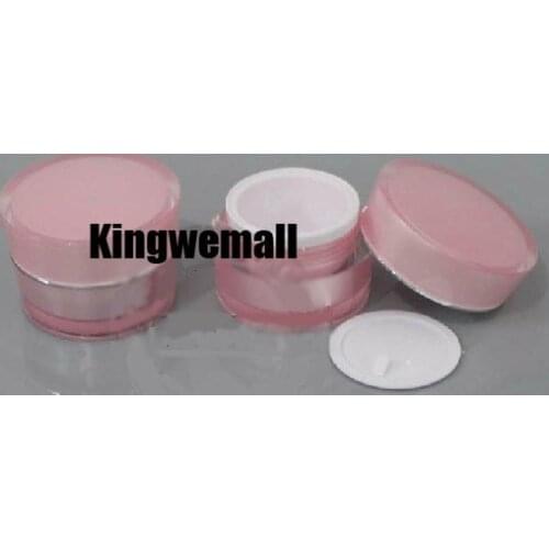 100pcs/lot Capacity 15ml 15g High Grade Beauty Acrylic Cream Jar Bottle for Cosmetic Packaging with Pink Color