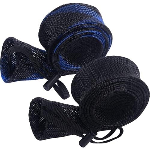 2 Pcs Fishing Rod Sleeve Braided Mesh Rod Protector Fishing Rod Sock Cover Pole Glove for Casting Sea Fishing Rod