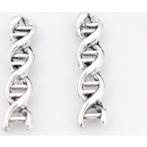 20pcs/lot 29x6.5x4mm Antique Silver Plated Spiral DNA Charm Pendant DIY Handmade Necklace Bracelet Keychain Jewelry Accessories