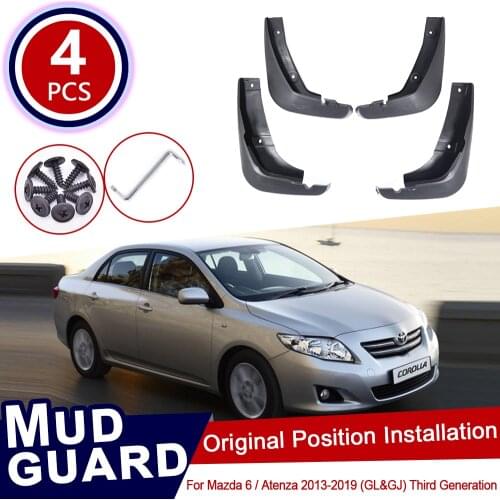 4pcs for Mazda 6 Atenza GL GJ 2013~2019 Car Mud Flaps Front Rear Mudguard Splash Guards Fender Mudflaps 2014 2015 2016 2017 2018