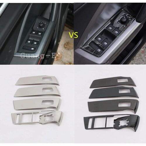 Car Door Window Glass Switch Button Panel Lift Armrest Handrail Trim Frame 4pcs For AUDI Q3 （F3）2018 2019 2020