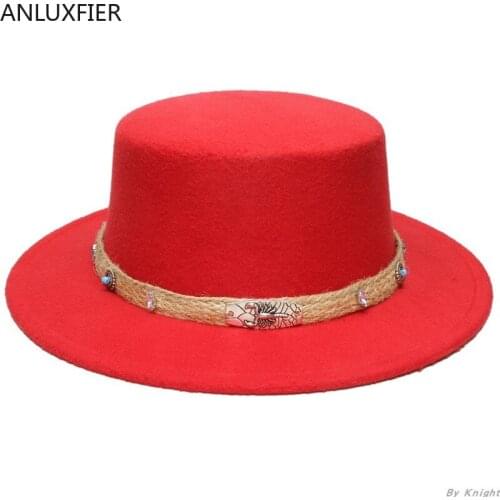 A184 Adults Wool Fedoras Hat Men and Women Woolen Fedoras Flat Hats Roof Dome Ellipse Top Pork Pie Bowler Hat Fedoras Caps