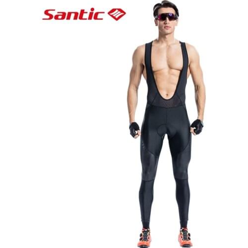 Santic Summer Cycling Bib Pants Mens Gel Pad Bike Long Bib Pants Cool Breathable Cycling Pants Quick Dry BikeTight Pants 6 Hour