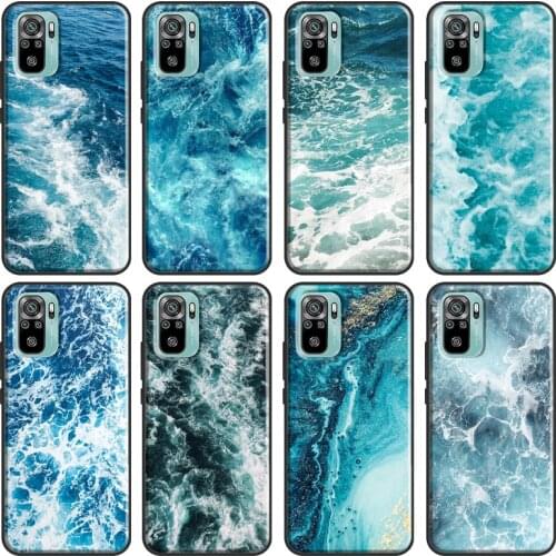 Blue Sea Ocean Waves Case For Xiaomi Redmi Note 10 9 8 Pro 9S 8T Soft Cover For Redmi 9 9A 9C 9T 8A K40 Funda